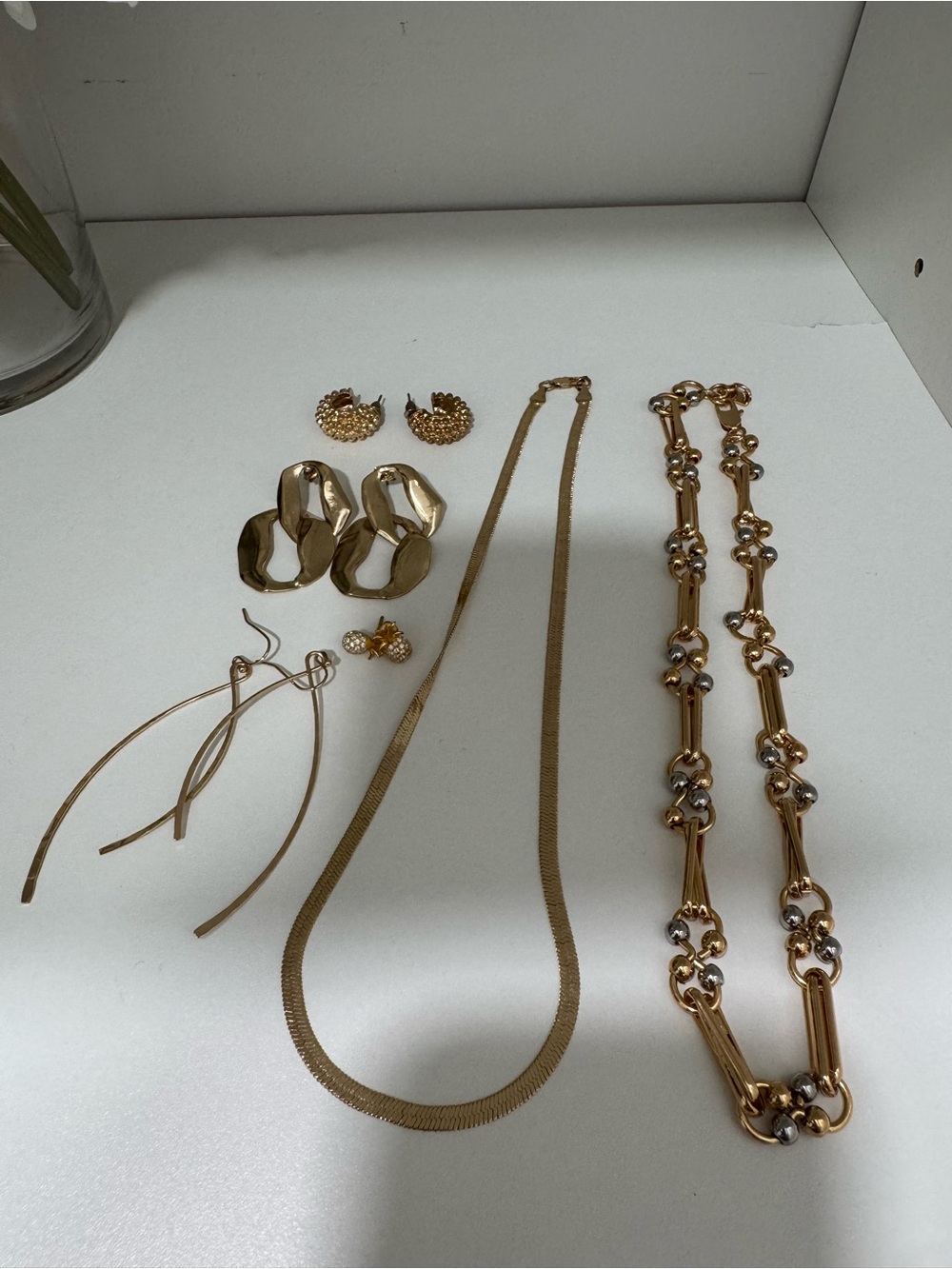Gold-Tone Jewelry Bundle | Zara + H&M Earrings & Necklaces Set